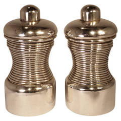 Retro Hector Aguilar Silver Salt and Pepper Grinders