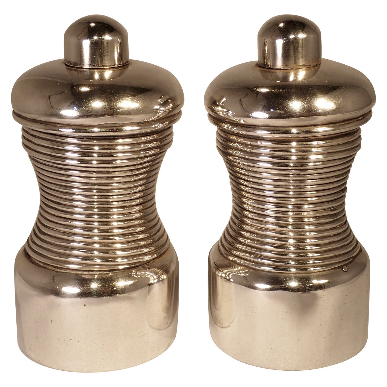 Hector Aguilar Silver Salt and Pepper Grinders For Sale at 1stDibs