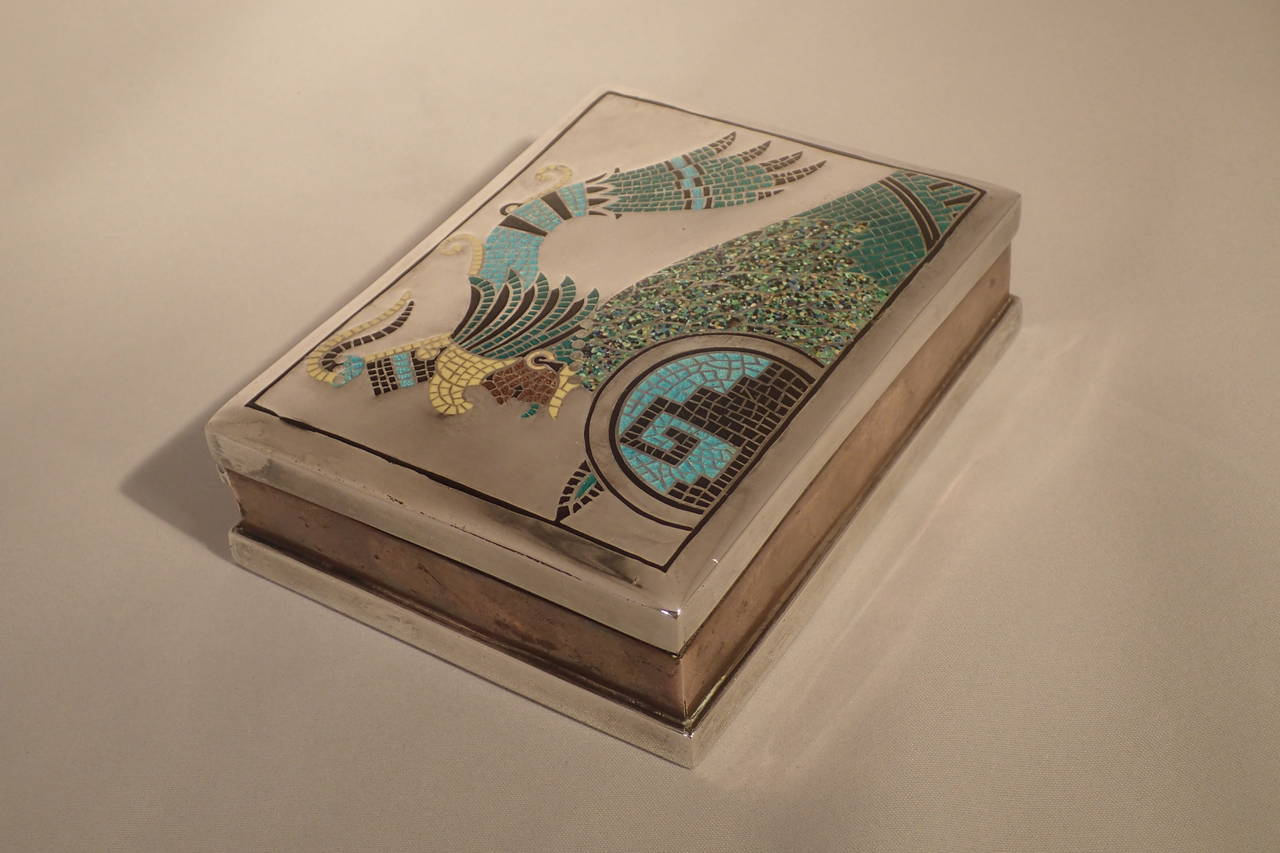 Wonderful Margot De Taxco silver, copper and enameled 