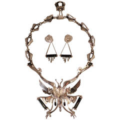 Butterfly Necklace and Earrings by Sergio Gomez
