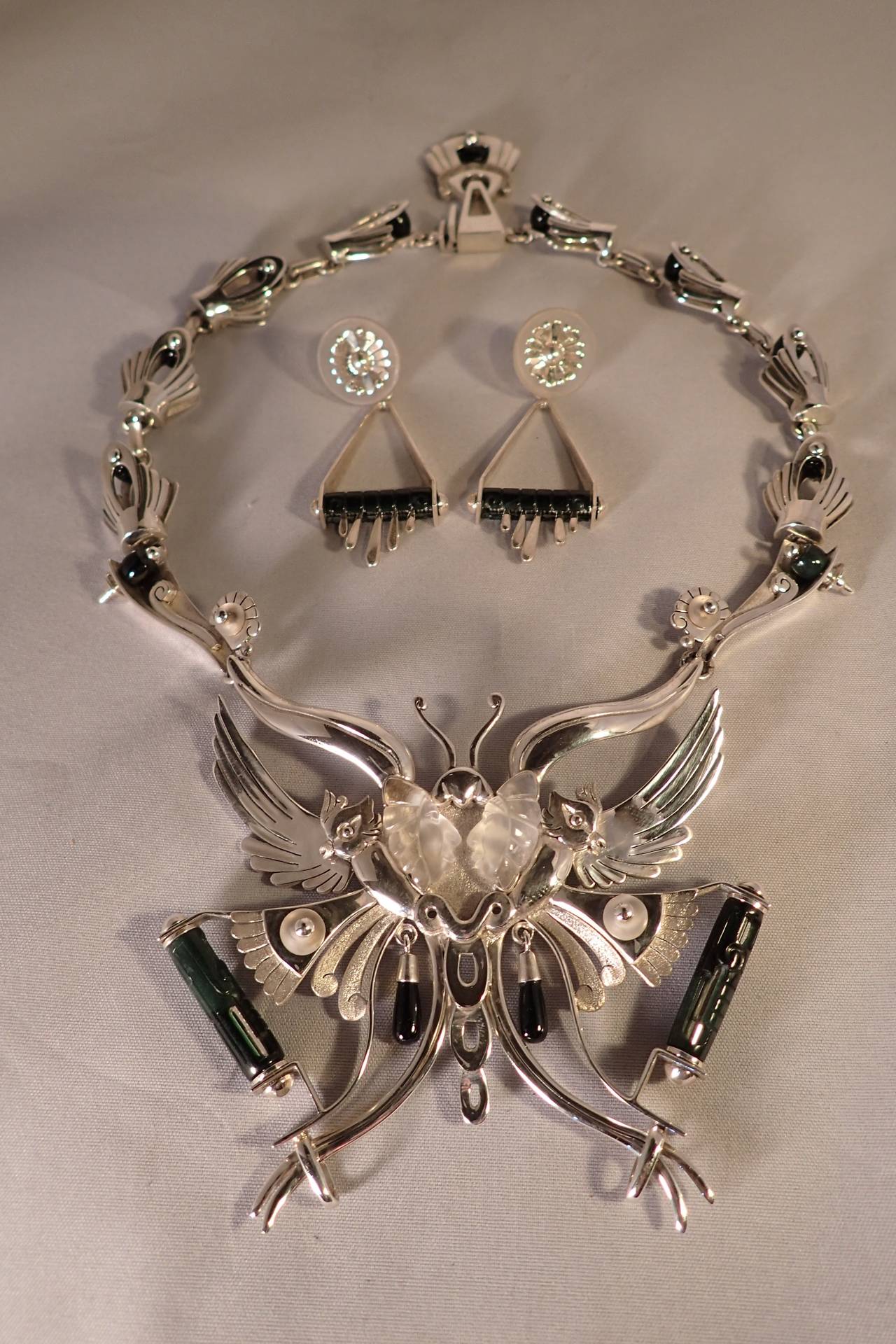 Butterfly Necklace and Earrings by Sergio Gomez