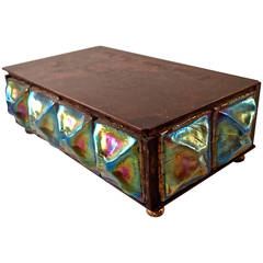 Tiffany Bronze and Turtleback Tile Box