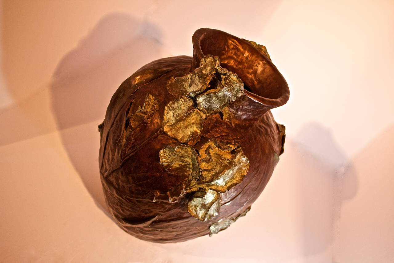 Contemporary Bronze Vessel by Joe Anna Arnett For Sale
