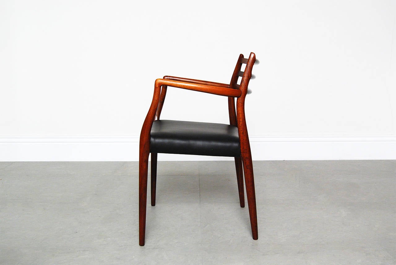 Leather Niels Møller Rosewood Model 62 Chair