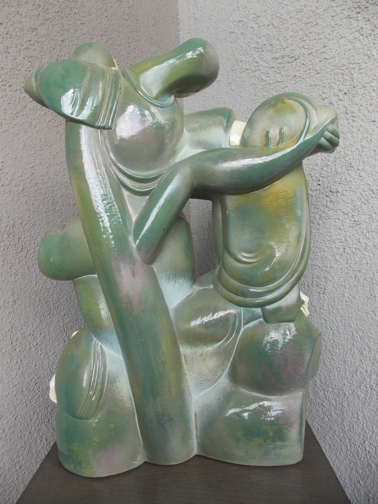 Mid-20th Century Karoly Fulop Art Deco Ceramic Sculpture