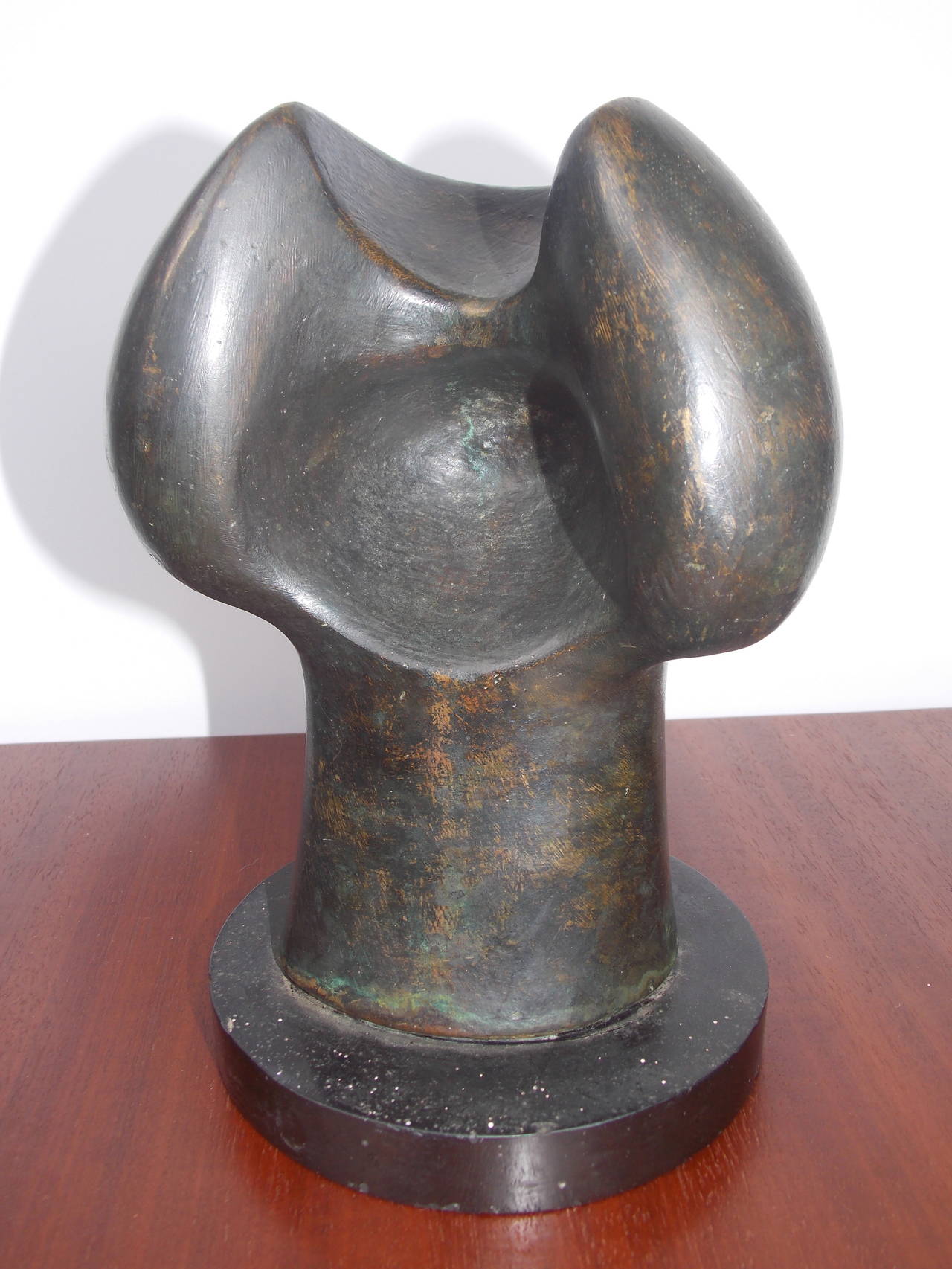 Vintage Modern Art Bronze Sculpture Titled 