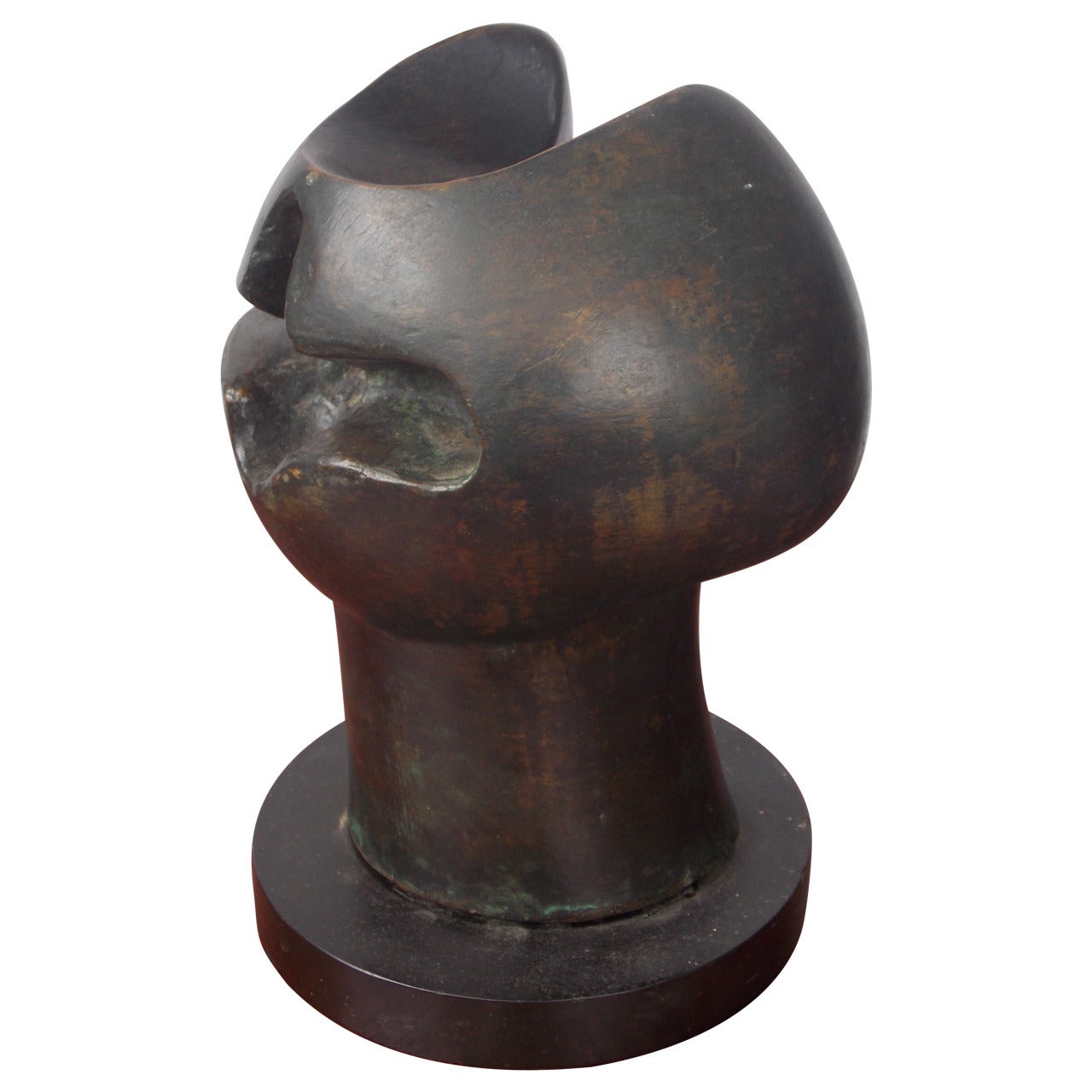 Vintage Modern Art Bronze Sculpture Titled "Goblet Head 1964"