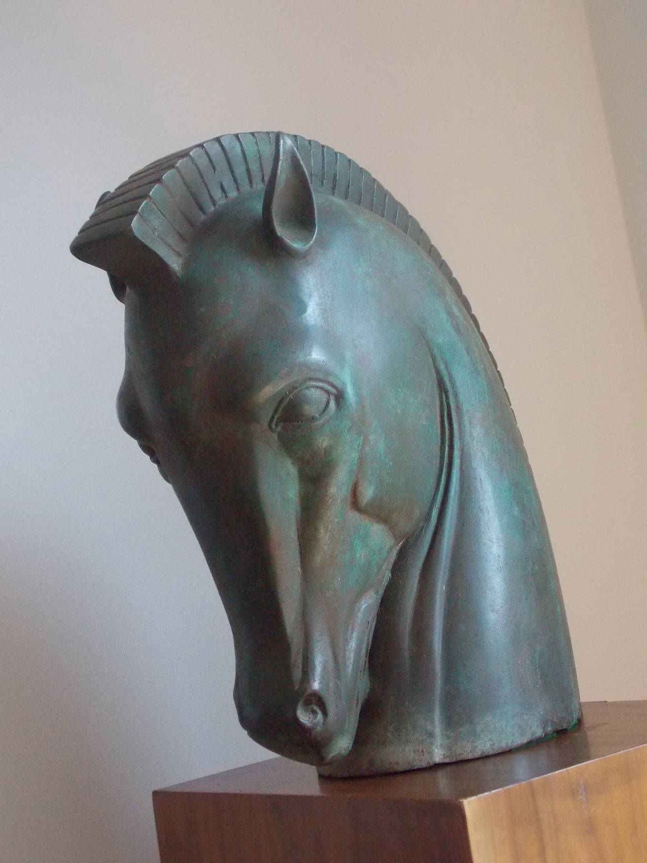 Bronze Deco Horse Head Sculpture Signed "Phillips" at 1stDibs