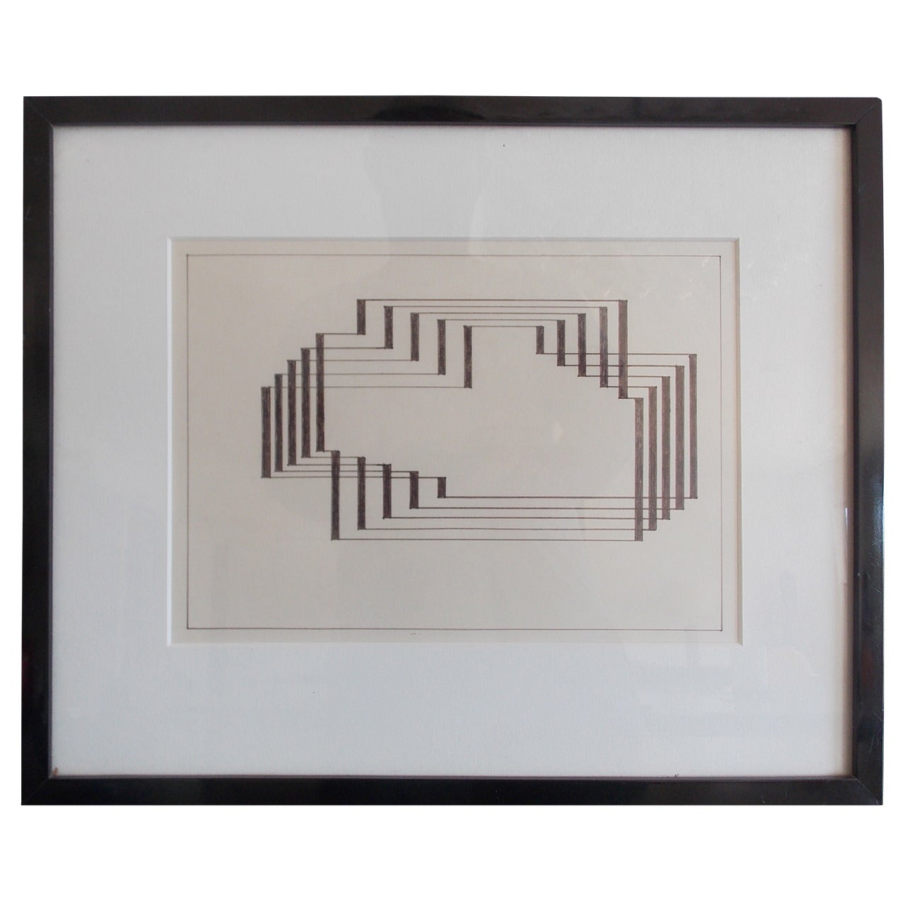 Geometric Ink Drawing Attributed to Josef Albers