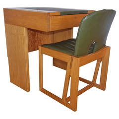 Vintage Modernist Desk Table with Chair Attributed to Afra and Tobia Scarpa