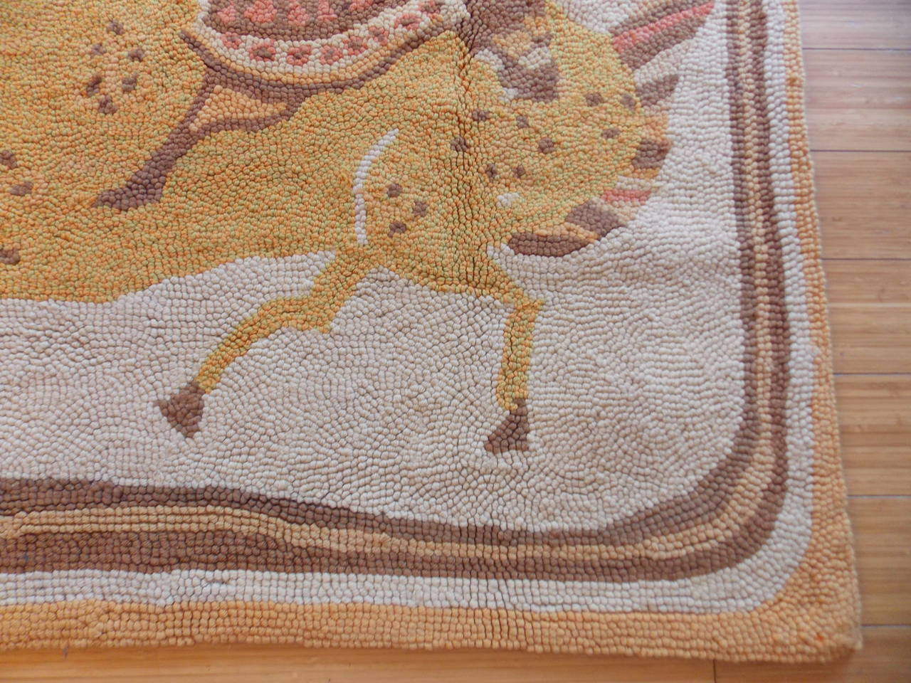 American Hand-Hooked Rug or Tapestry Design by Evelyn and Jerome Ackerman
