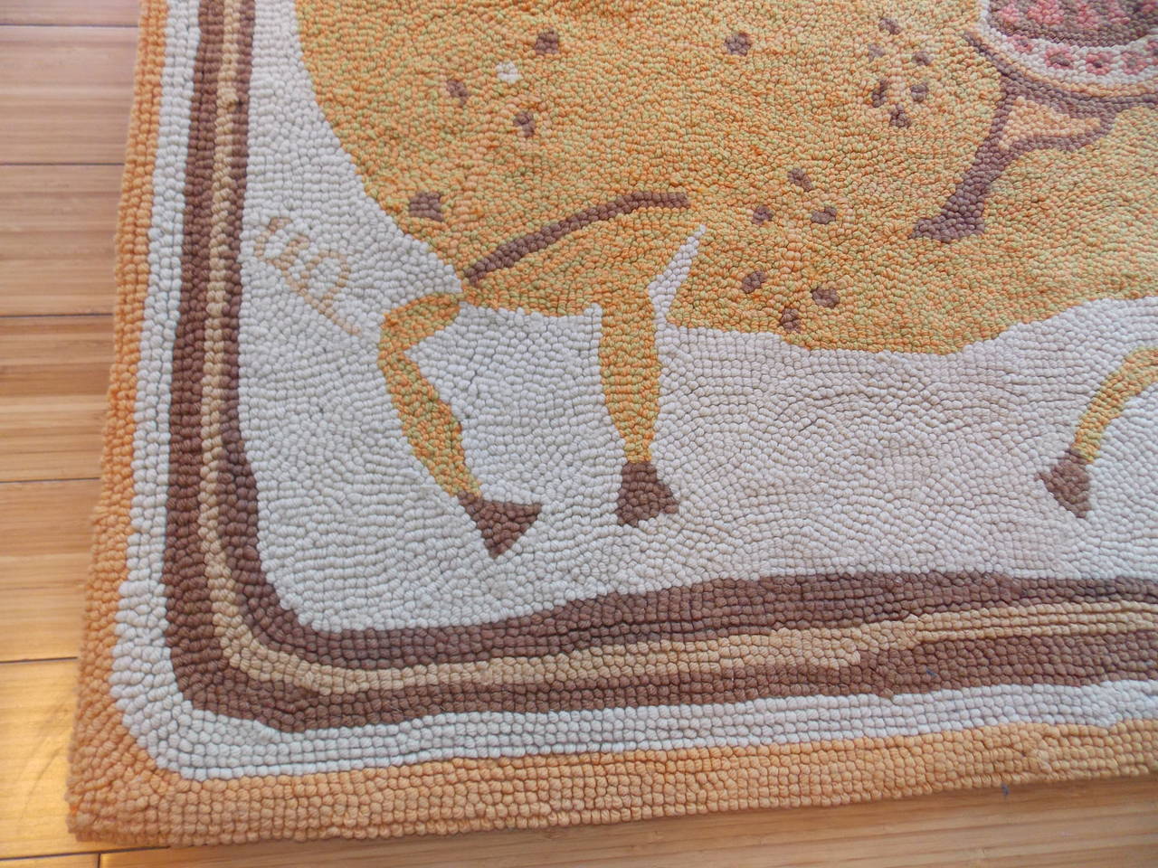 Hand-Hooked Rug or Tapestry Design by Evelyn and Jerome Ackerman In Good Condition In Los Angeles, CA
