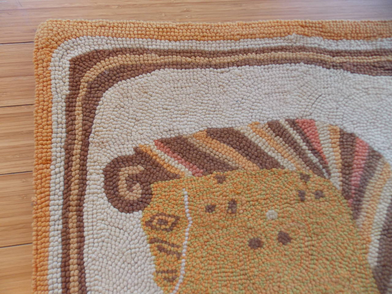 Mid-20th Century Hand-Hooked Rug or Tapestry Design by Evelyn and Jerome Ackerman