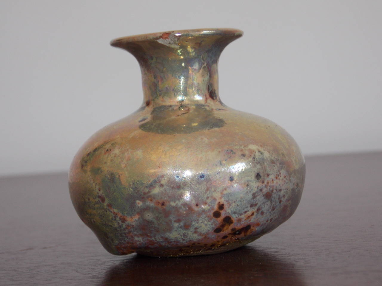 American Beatrice Wood Studio Pottery Weed Vase with Iridescent Glaze 