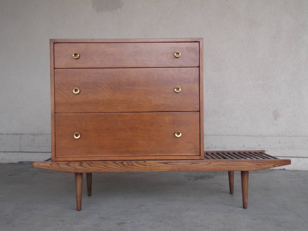 American Milo Baughman Dresser on Dowel Bench California Design