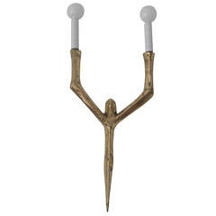 Bronze Sculpture Lamp Attributed to Arlus