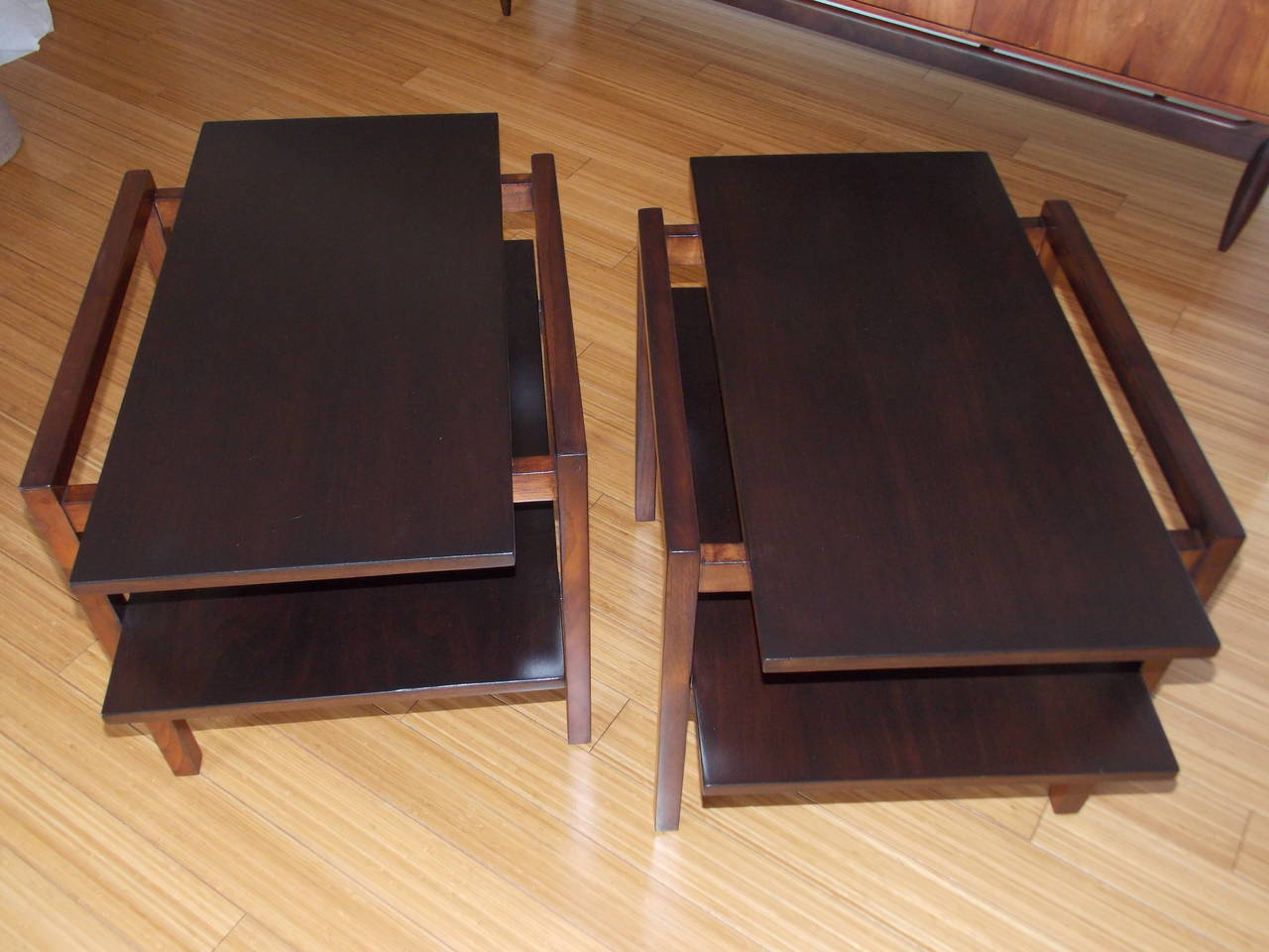 Greta Grossman Architectural End Tables California Cool In Excellent Condition In Los Angeles, CA