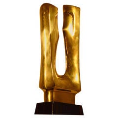 20th Century Brass Sculpture on Macassar Ebony Base by Gerard Koch