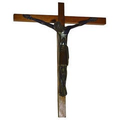 Crucifix Art Déco en bronze de Lambert Rucki