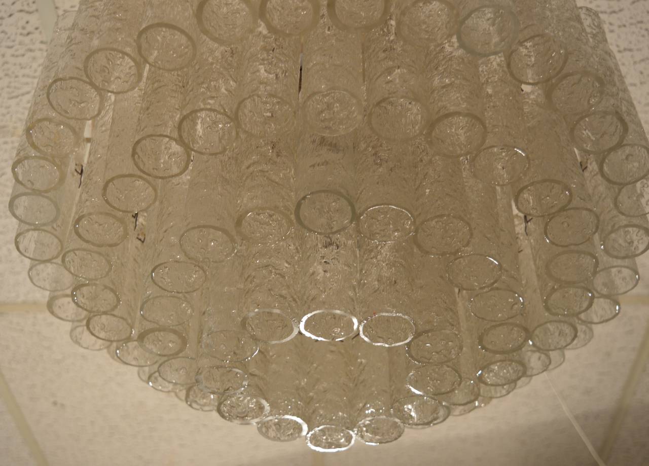 Mid-20th Century Glass Tube Chandelier by Doria