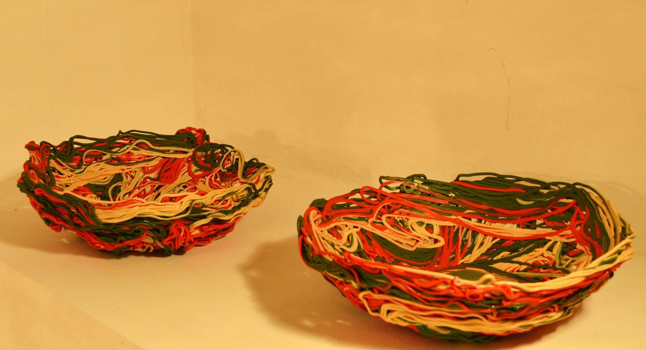 Italian Pair of Gaetano Pesce Baskets for Fish Design