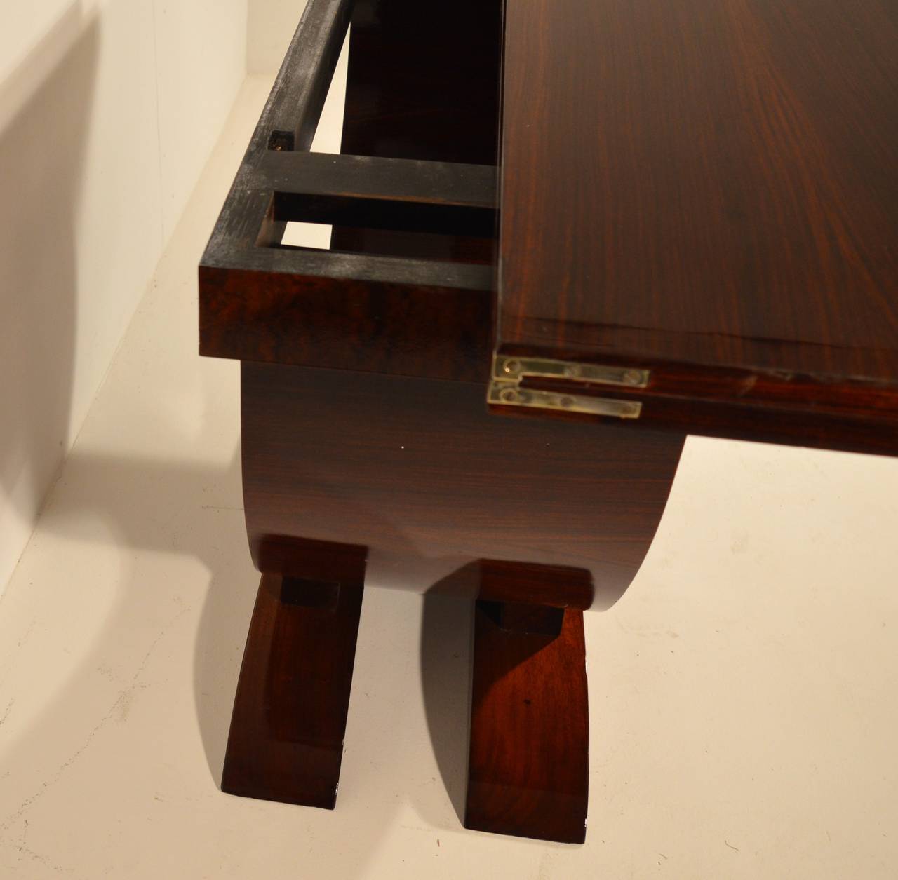 Art Deco Folding Side Table in Rosewood and Mahogany 3