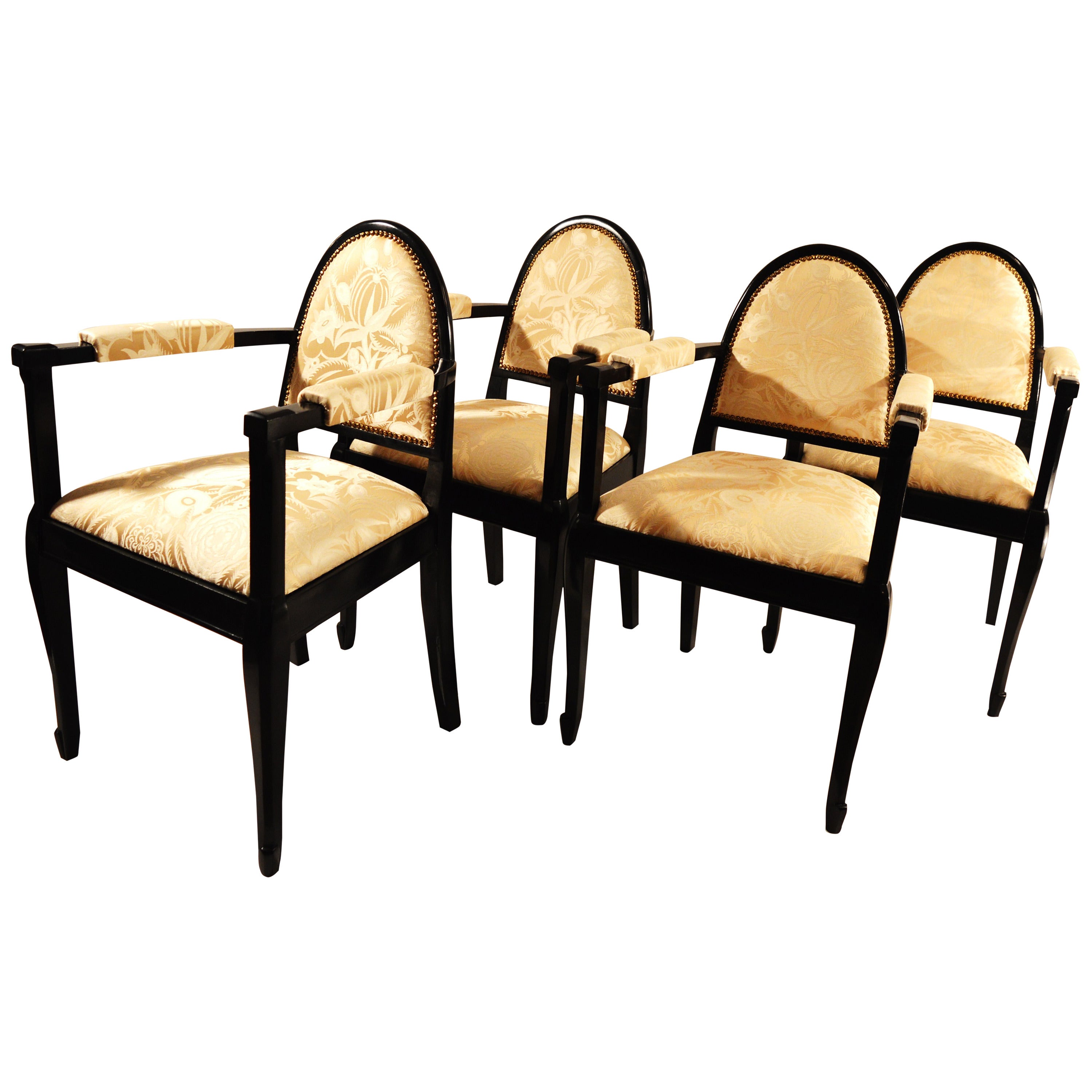 Set of Four Artdeco Armchairs Attributed to Maurice Dufrène