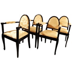 Set of Four Artdeco Armchairs Attributed to Maurice Dufrène