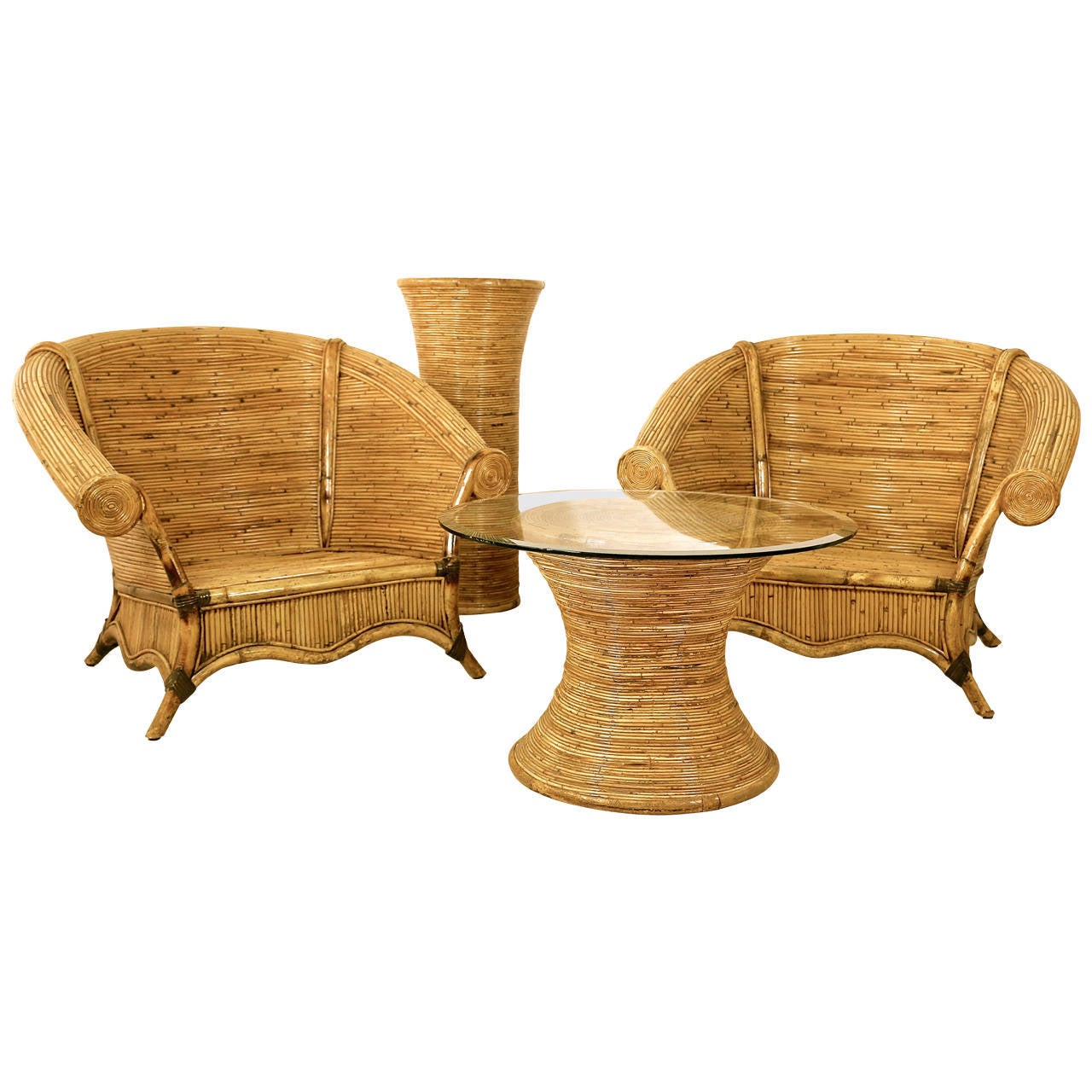 1970s Bambou Living Room Set at 1stDibs