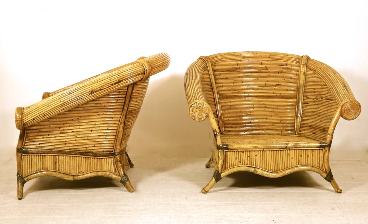 1970s Bambou Living Room Set at 1stDibs