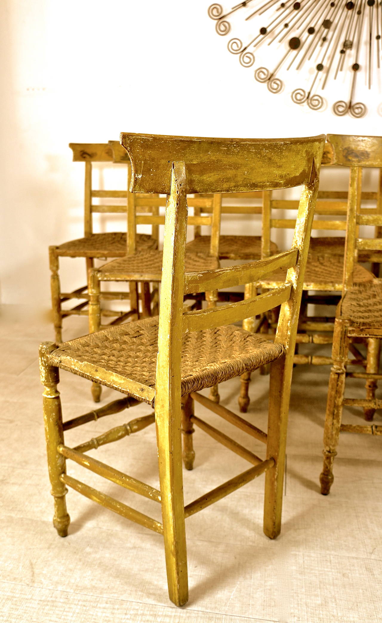 Italian 19th Century Arte Povera  Set of Twelve Chairs 1