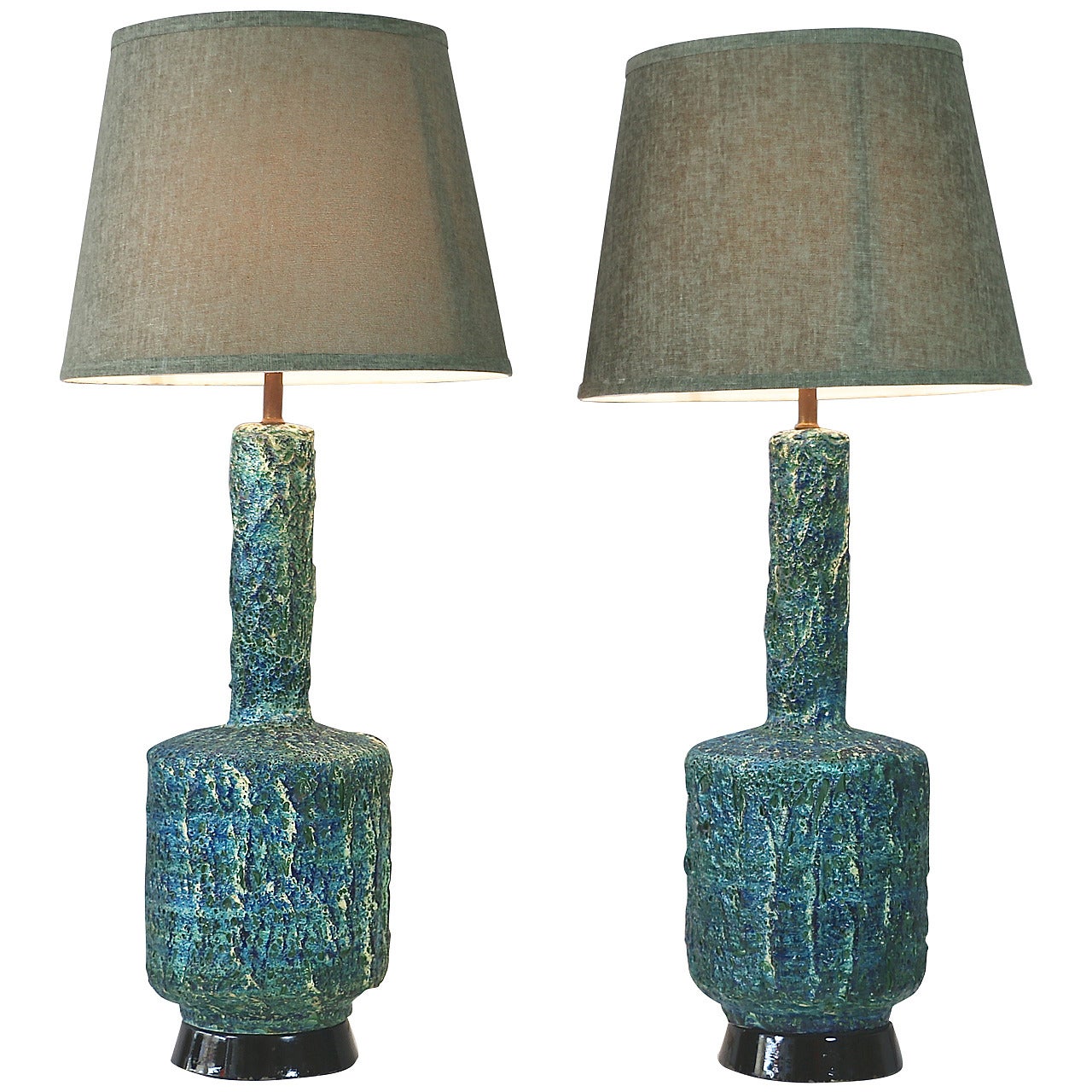 1970s Pair of Ceramic Table Lamps