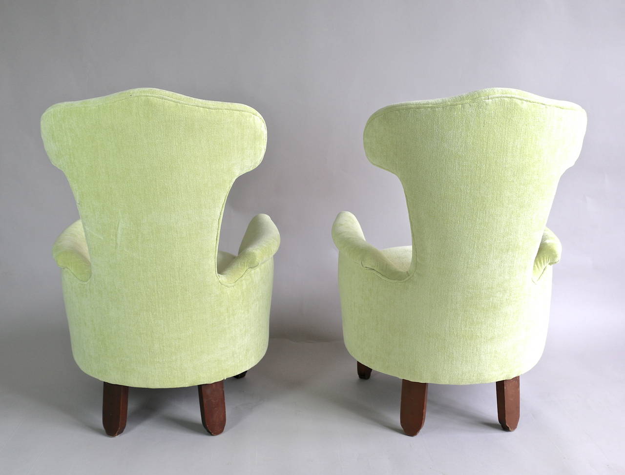 Mid-20th Century 1950s Pair of Small Italian Armchairs For Sale
