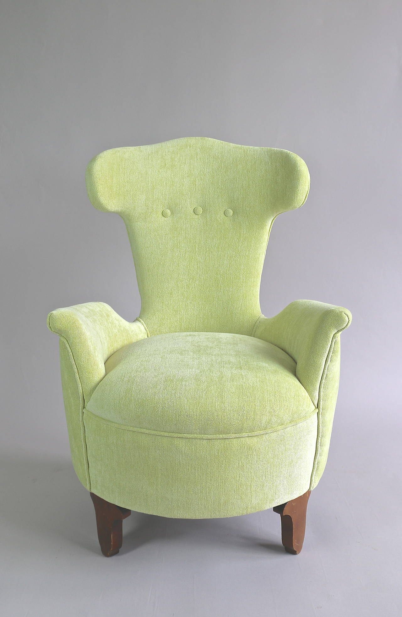 Textile 1950s Pair of Small Italian Armchairs For Sale