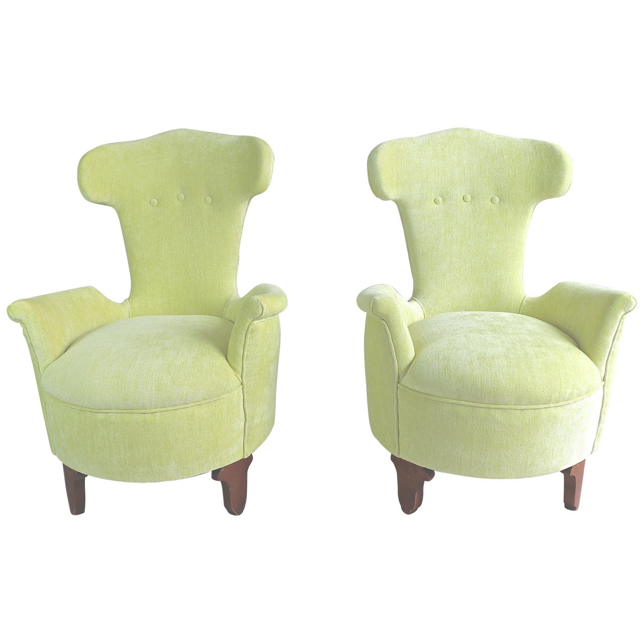 1950s Pair of Small Italian Armchairs For Sale