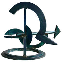 20th Century Blue Iron Sculpture