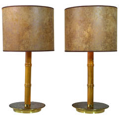 Pair of Bamboo Lamps