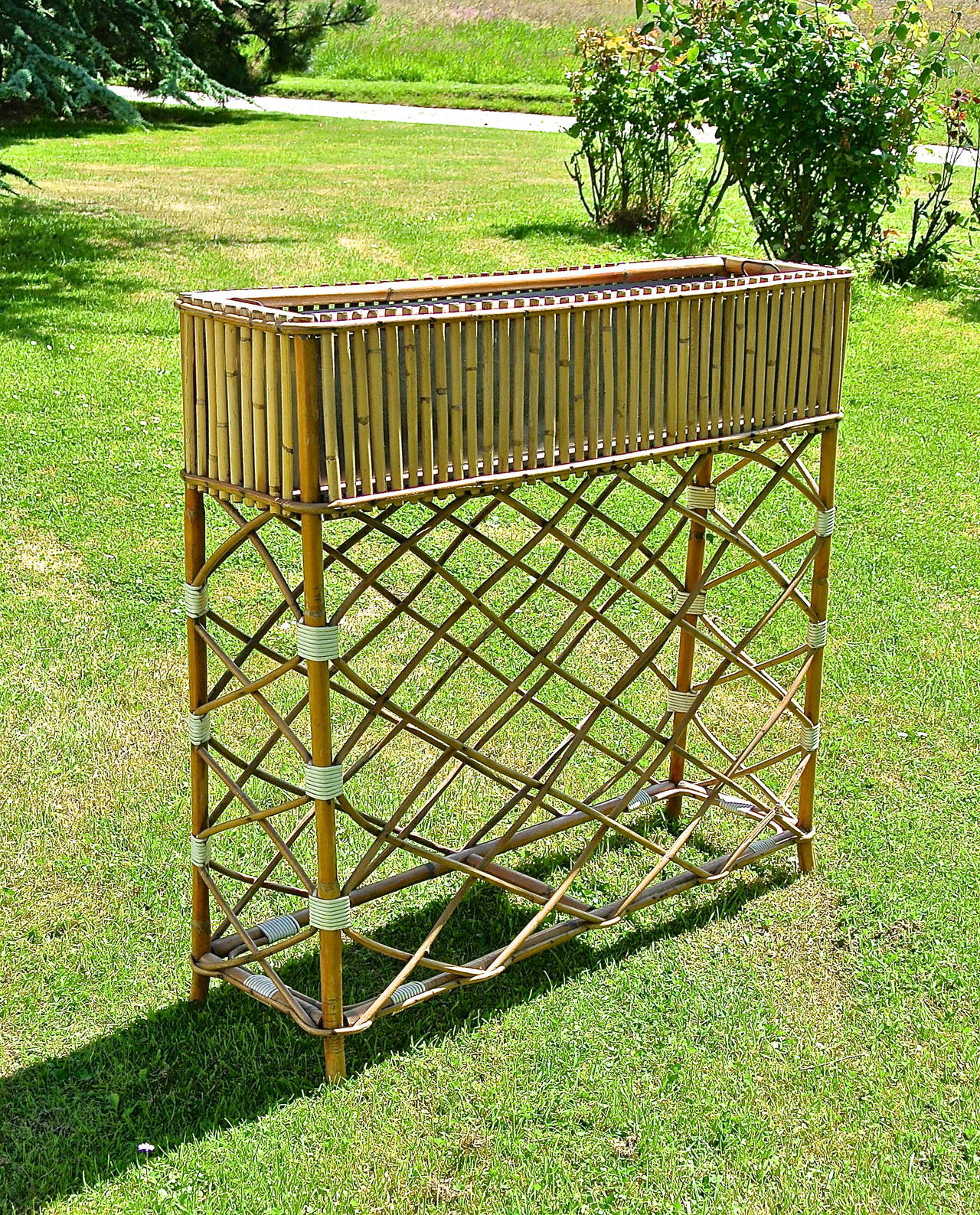 Pair of 1960s large bamboo planters.