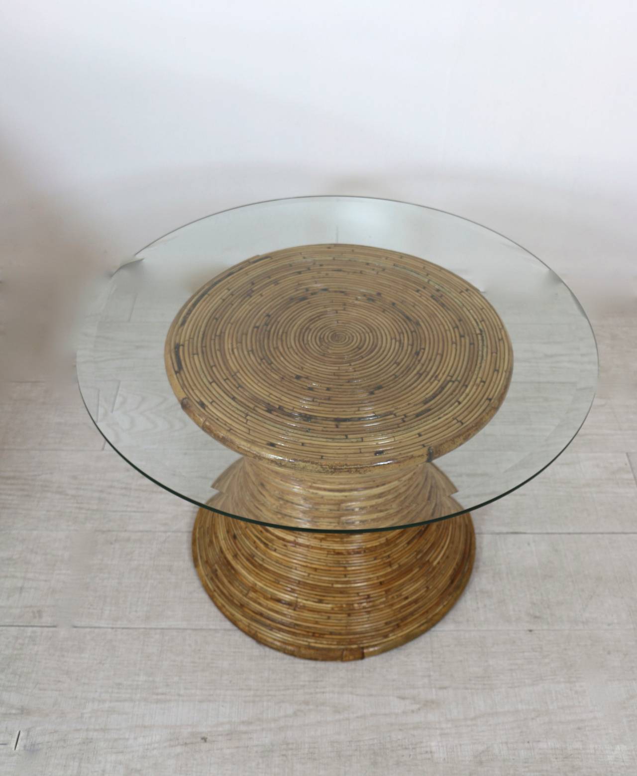 20th Century Bamboo Coffee Table and Separate Stand