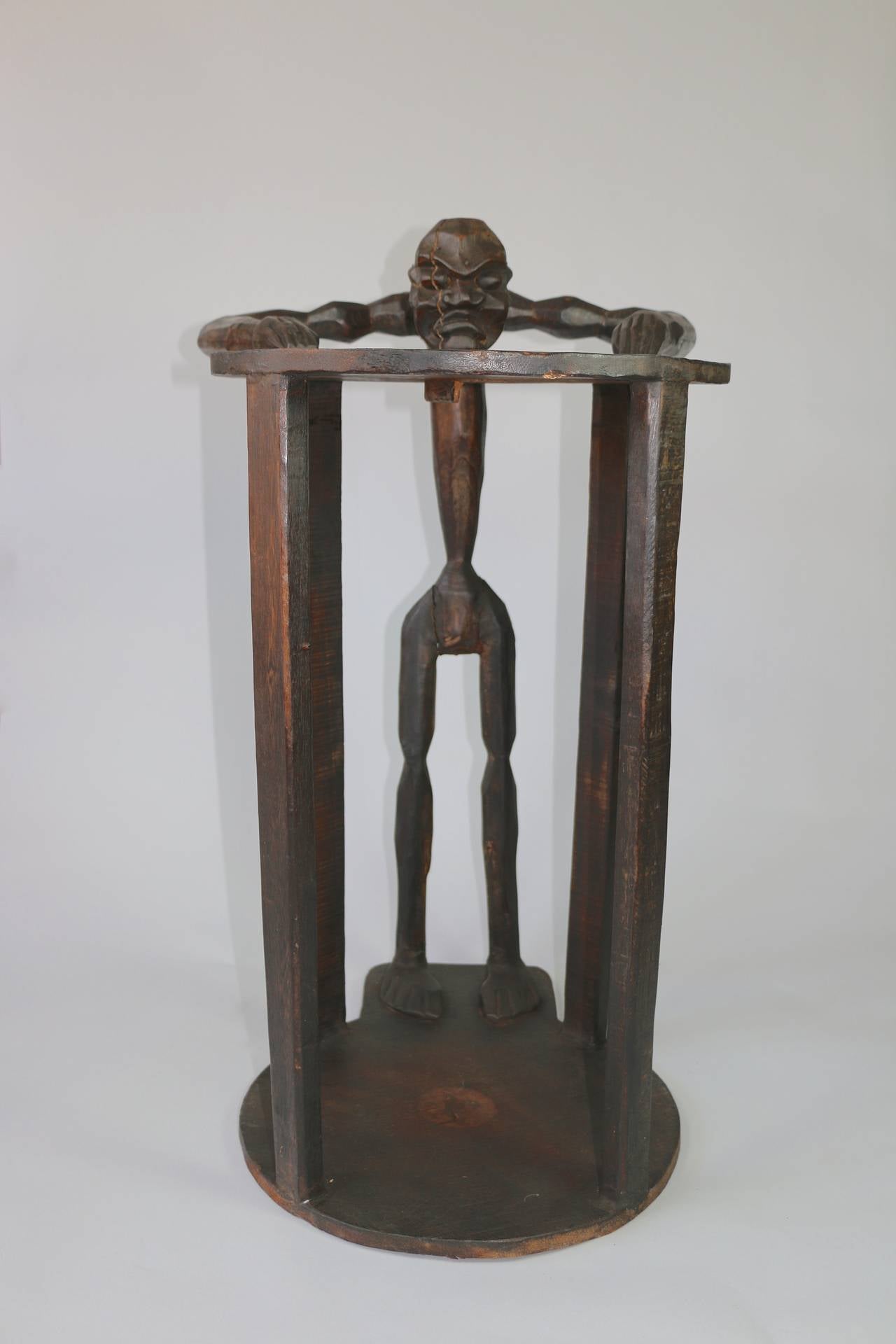 Primitive 1950s African Pedestal Table