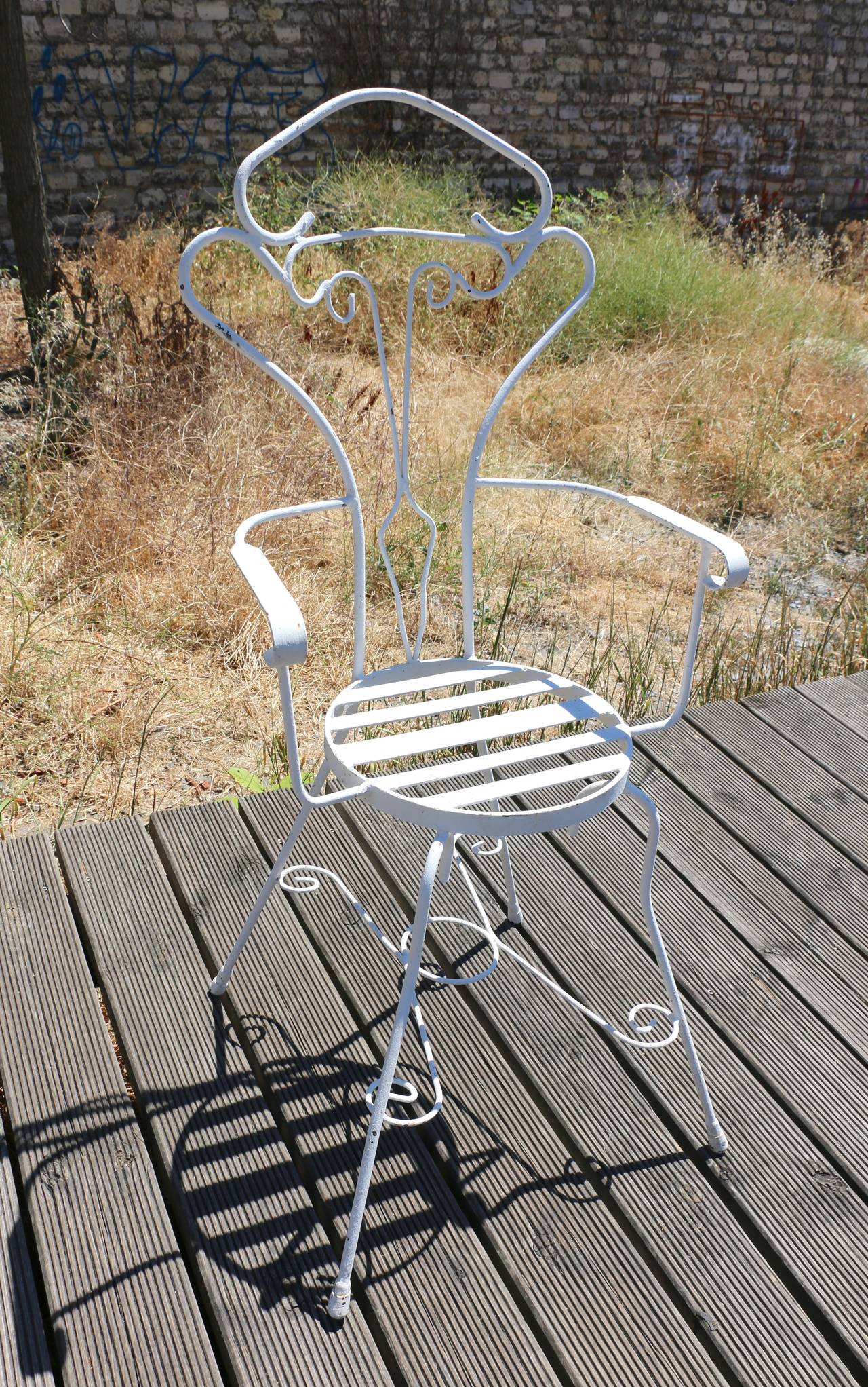 Garden Set of Six Anthropomorphic Iron Chairs In Good Condition For Sale In Saint-Ouen, FR