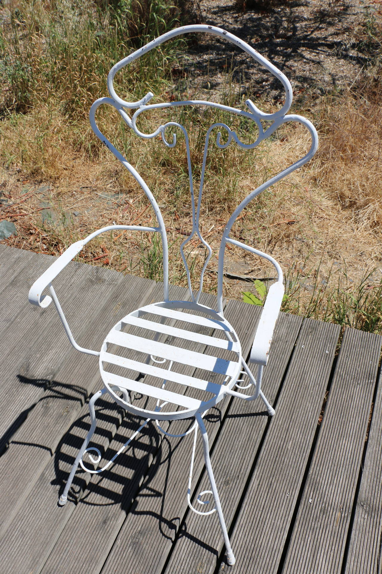 Garden Set of Six Anthropomorphic Iron Chairs For Sale 1