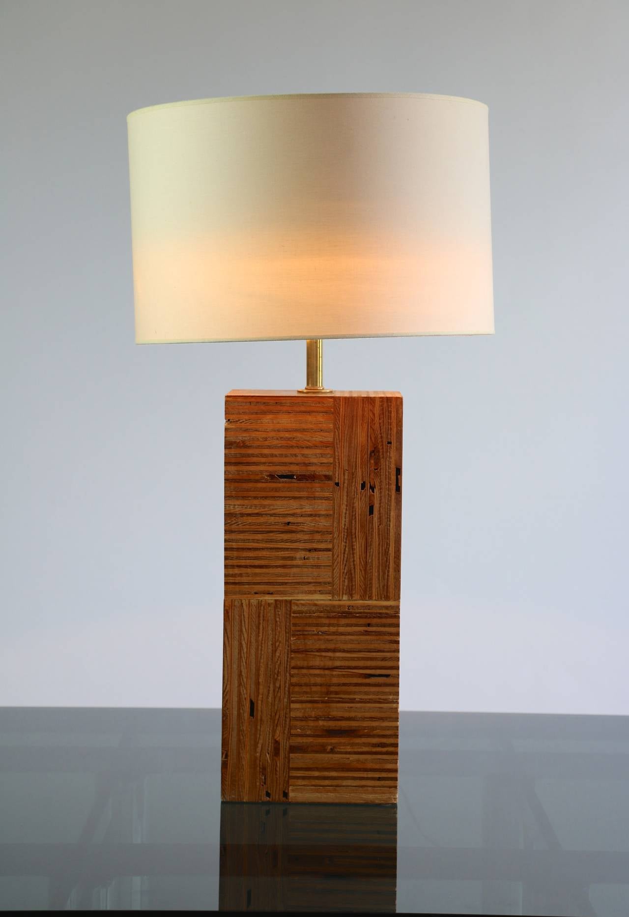 Wooden Slats Table Lamp, 1970s