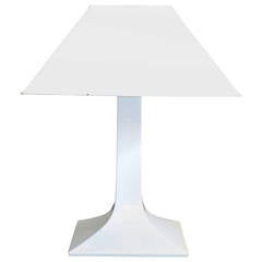 1980s Table Lamp in White Enameled Earthenware