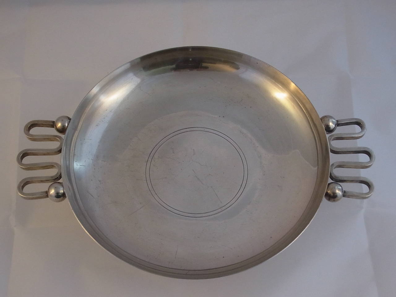 French Silvered Metal Bowl by Fjerdingstad for Christofle, circa 1936