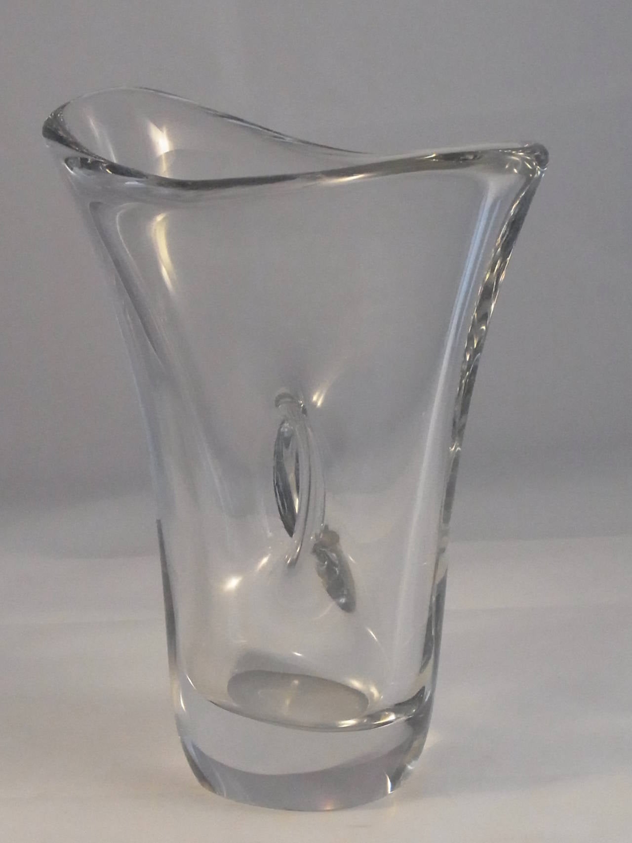 French Crystal Vase by Daum France, circa 1950 For Sale
