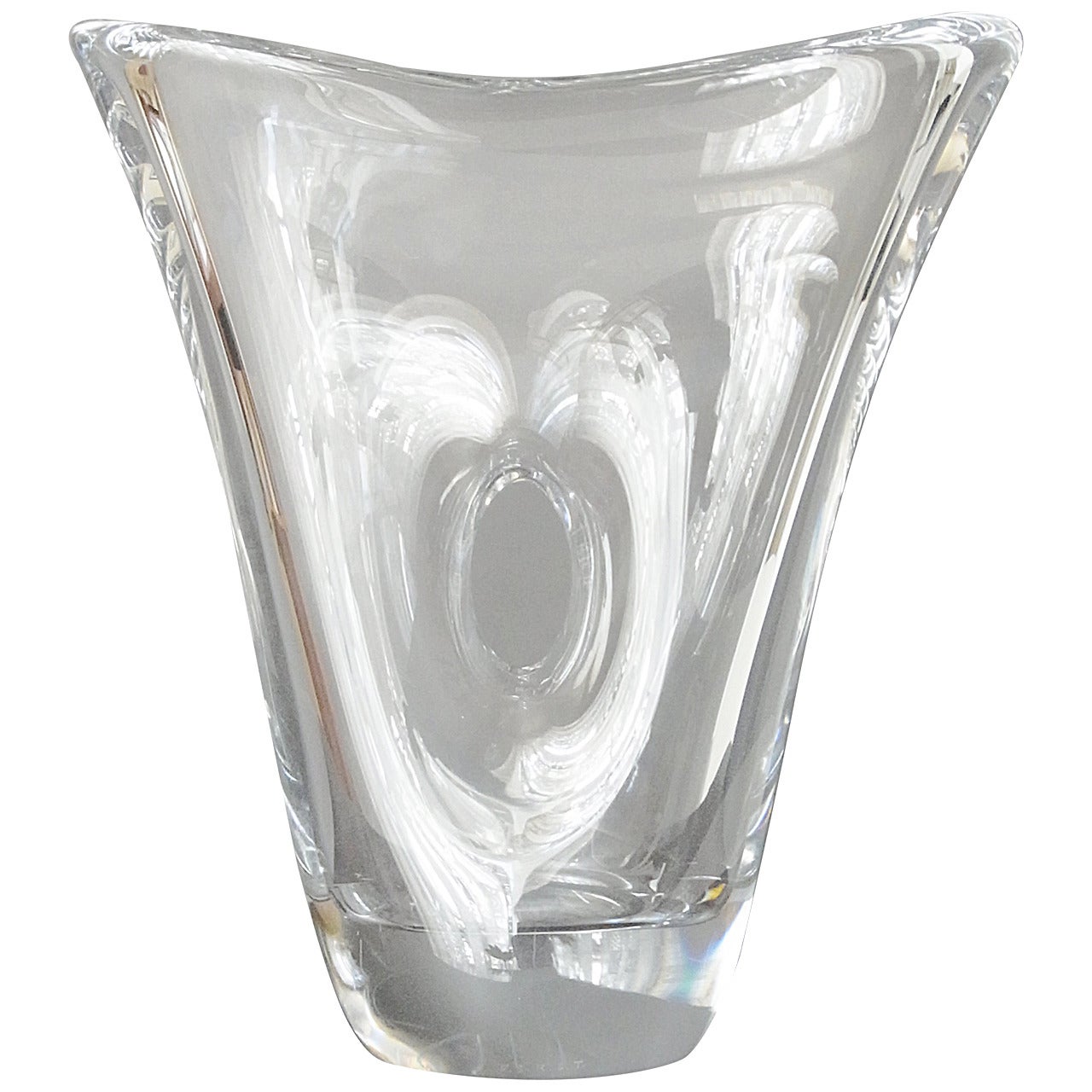 Crystal Vase by Daum France, circa 1950 For Sale