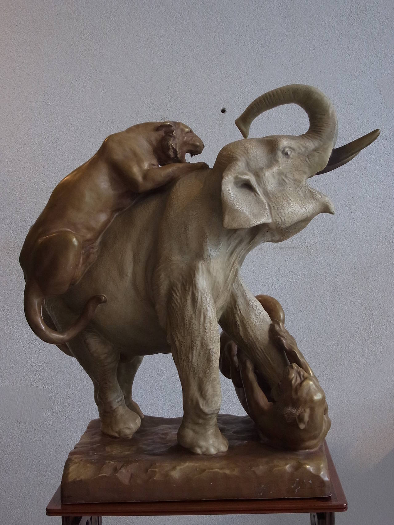 Austrian Large Elephant Ceramic Group by Amphora Austria