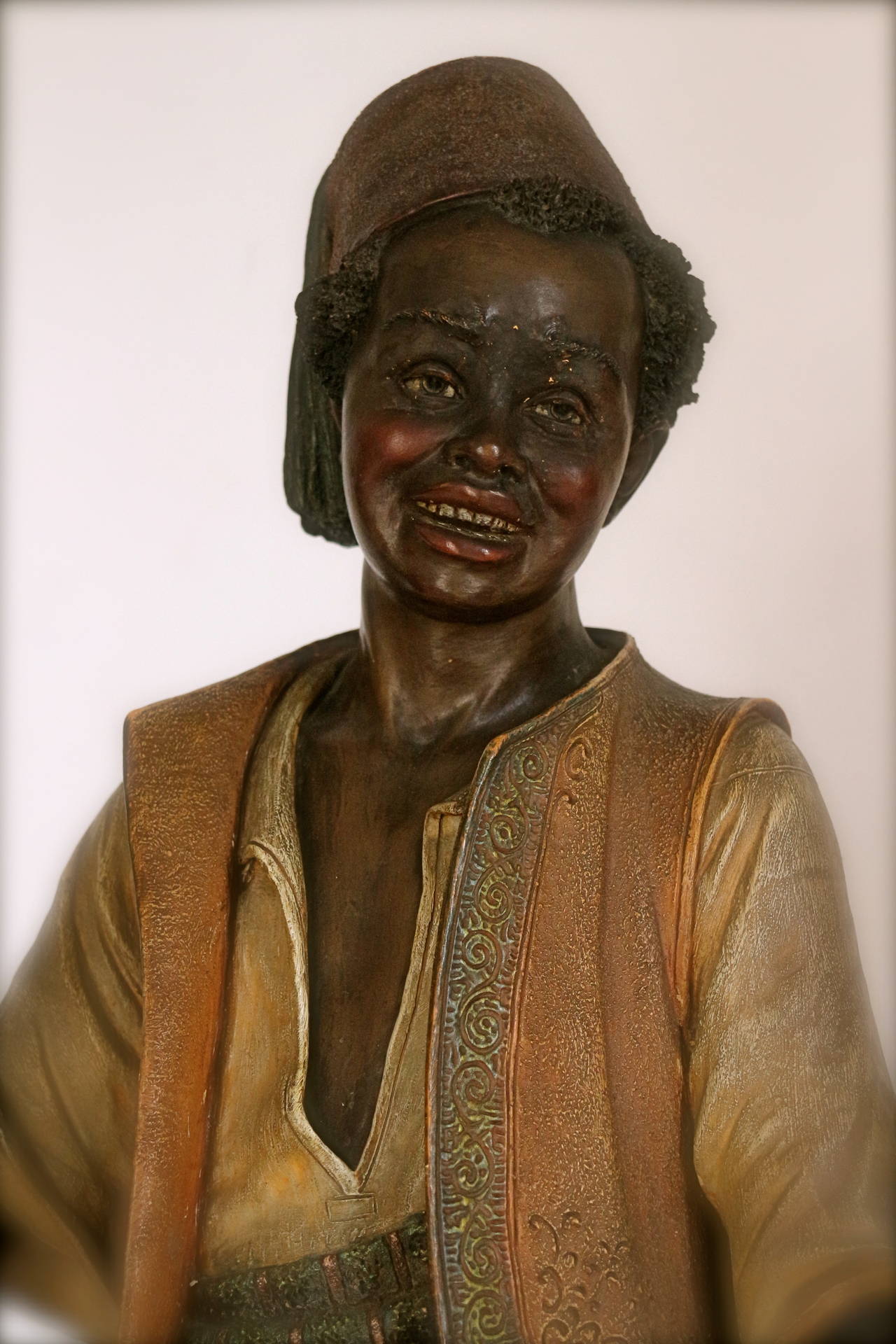 Polychromed Terracotta Figure by Bernhardt Bloch For Sale