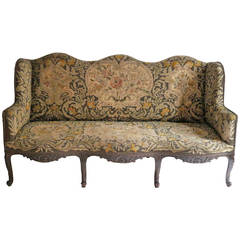Mid-19th Century Three-Seat Louis VX Style Sofa with Original Tapestry